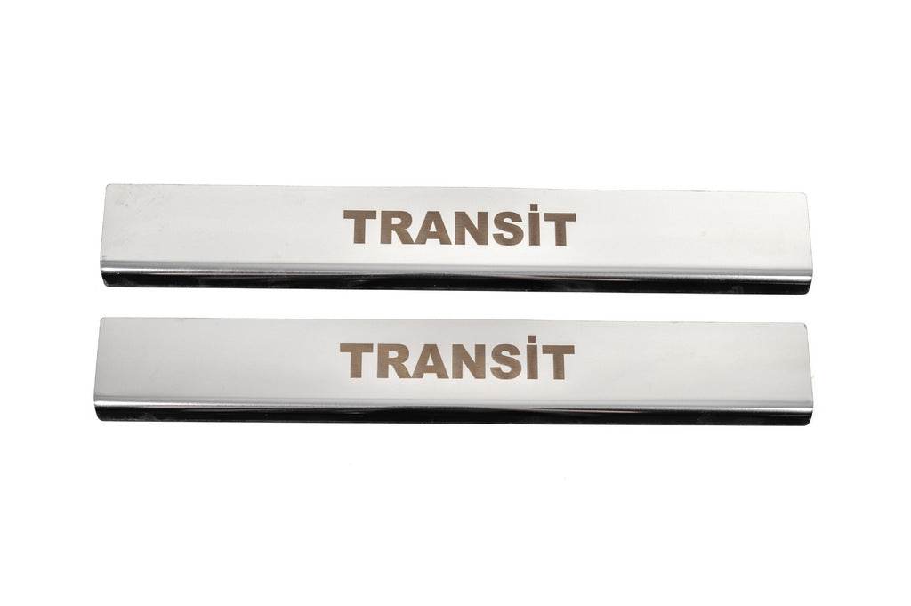 Threshold cover (2 pcs., stainless steel) for Ford Transit 2014↗ - Reelken Auto