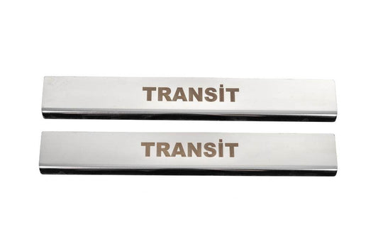 Threshold cover (2 pcs., stainless steel) for Ford Transit 2014↗ - Reelken Auto