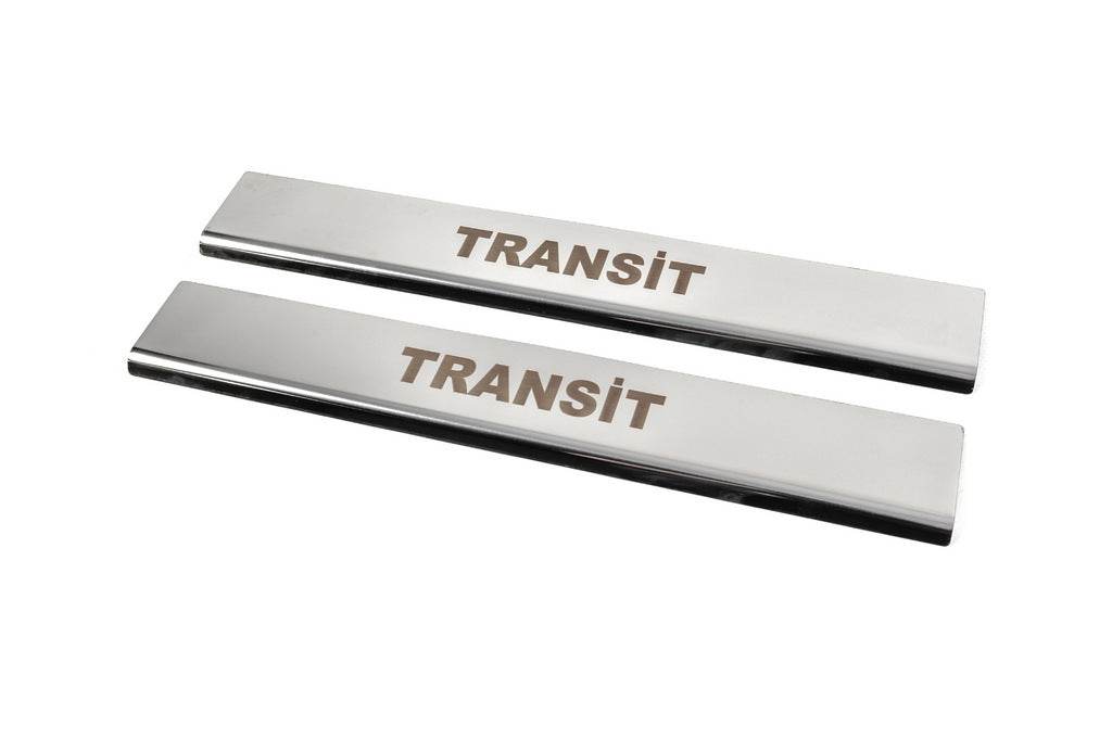 Threshold cover (2 pcs., stainless steel) for Ford Transit 2014↗ - Reelken Auto