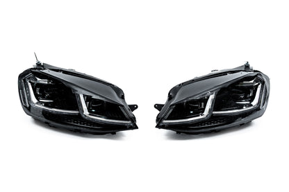Front headlights Silver Style 2017+ (for 2012-2017, 2 pcs) for Volkswagen Golf 7/E-Golf 2012-2020 - image 1