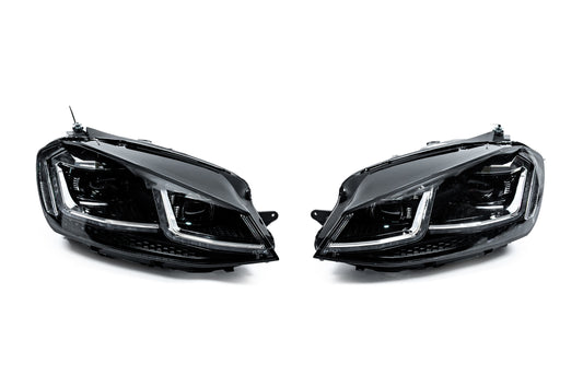 Front headlights Silver Style 2017+ (for 2012-2017, 2 pcs) for Volkswagen Golf 7/E-Golf 2012-2020 - image 1