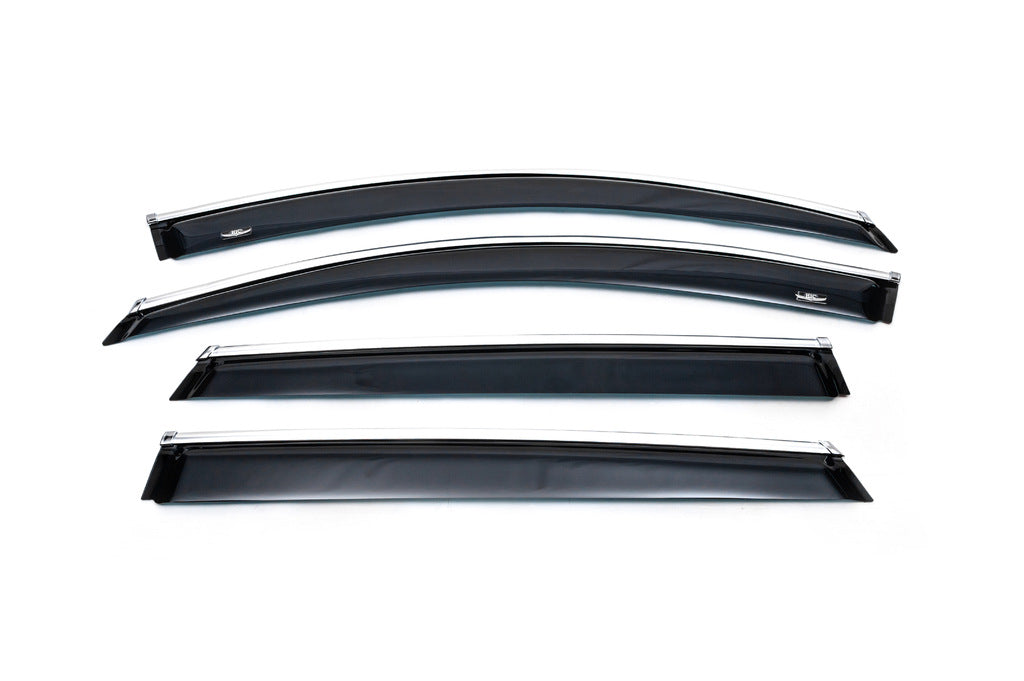 Window deflectors with chrome trim (4 pcs, HIC) for Kia Sorento III UM 2014-2020 - image 1