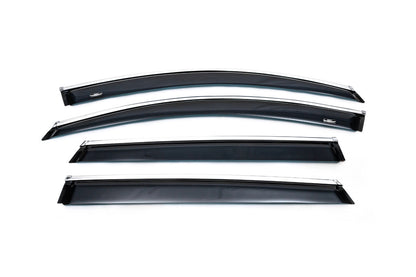 Window deflectors with chrome trim (4 pcs, HIC) for Kia Sorento III UM 2014-2020 - image 1