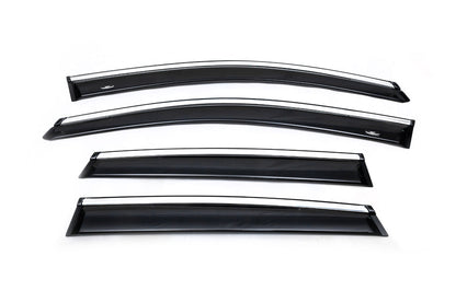 Window deflectors with chrome trim (4 pcs, HIC) for Honda CRV 2012-2016 - image 1