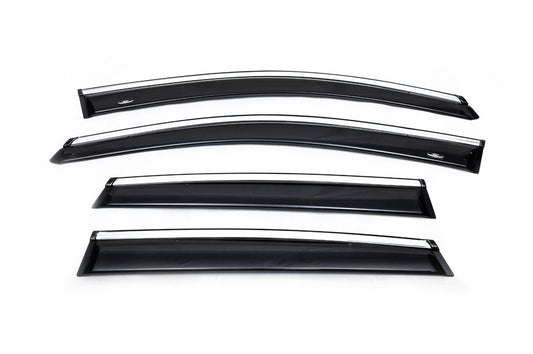 Window deflectors with chrome trim (4 pcs, HIC) for Honda CRV 2012-2016 - image 1