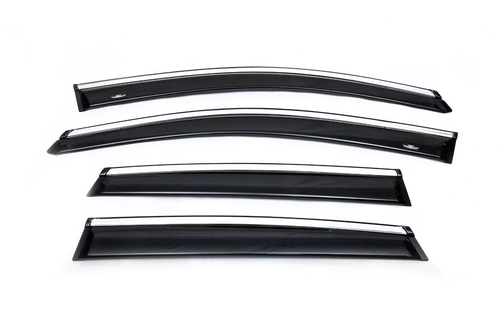 Window deflectors with chrome trim (4 pcs, HIC) for Honda CRV 2012-2016 - image 1