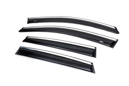 Window deflectors with chrome trim (4 pcs, HIC) for Honda CRV 2012-2016 - image 2