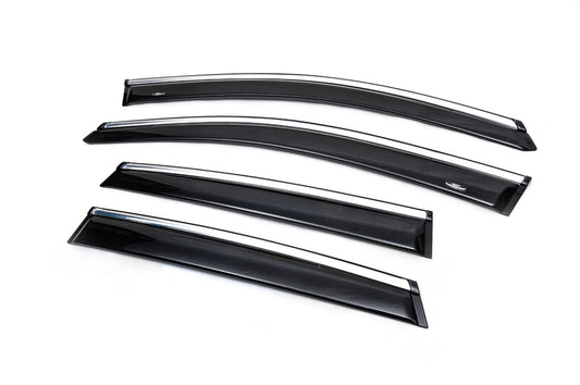 Window deflectors with chrome trim (4 pcs, HIC) for Honda CRV 2012-2016 - image 2