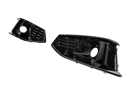 Fog Light Grilles RS-Style (2020-2022, 2 pcs, Black) for Audi A4 B9 2015-2024 - image 2