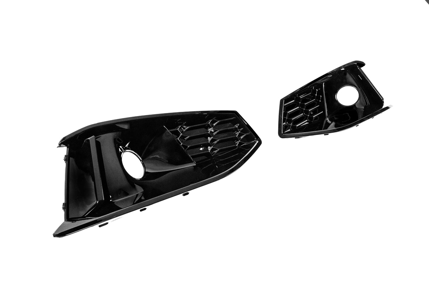 Fog Light Grilles RS-Style (2020-2022, 2 pcs, Black) for Audi A4 B9 2015-2024 - image 3