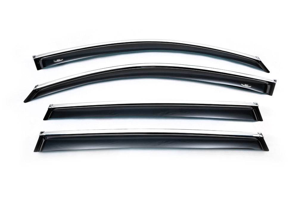 Window vents with chrome molding (4 pieces, HIC) for Volkswagen Tiguan 2007-2016 - Reelken Auto