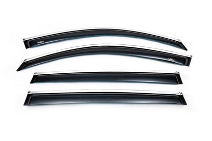 Window vents with chrome molding (4 pieces, HIC) for Volkswagen Tiguan 2007-2016 - Reelken Auto