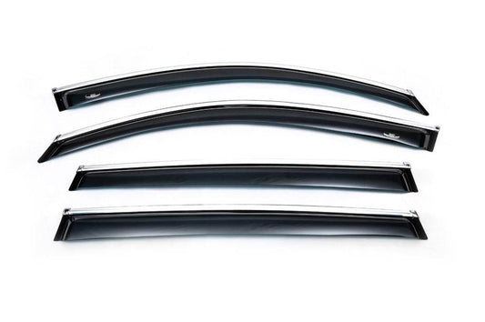 Window vents with chrome molding (4 pieces, HIC) for Volkswagen Tiguan 2007-2016 - Reelken Auto