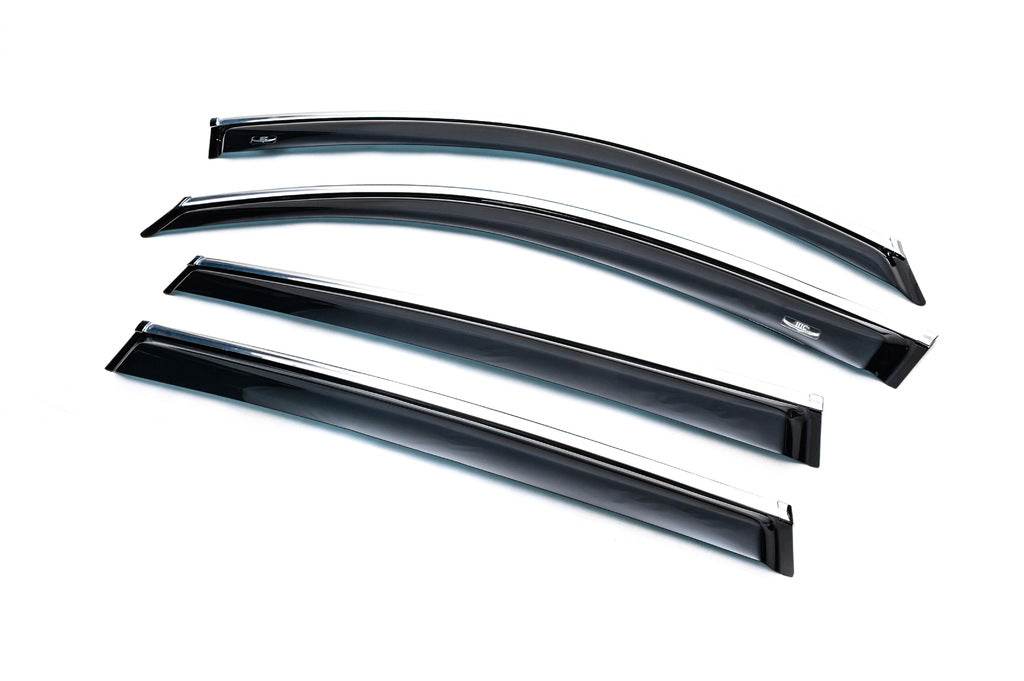 Window vents with chrome molding (4 pieces, HIC) for Volkswagen Tiguan 2007-2016 - Reelken Auto