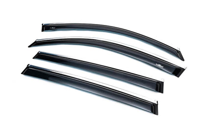 Window vents with chrome molding (4 pieces, HIC) for Volkswagen Tiguan 2007-2016 - Reelken Auto
