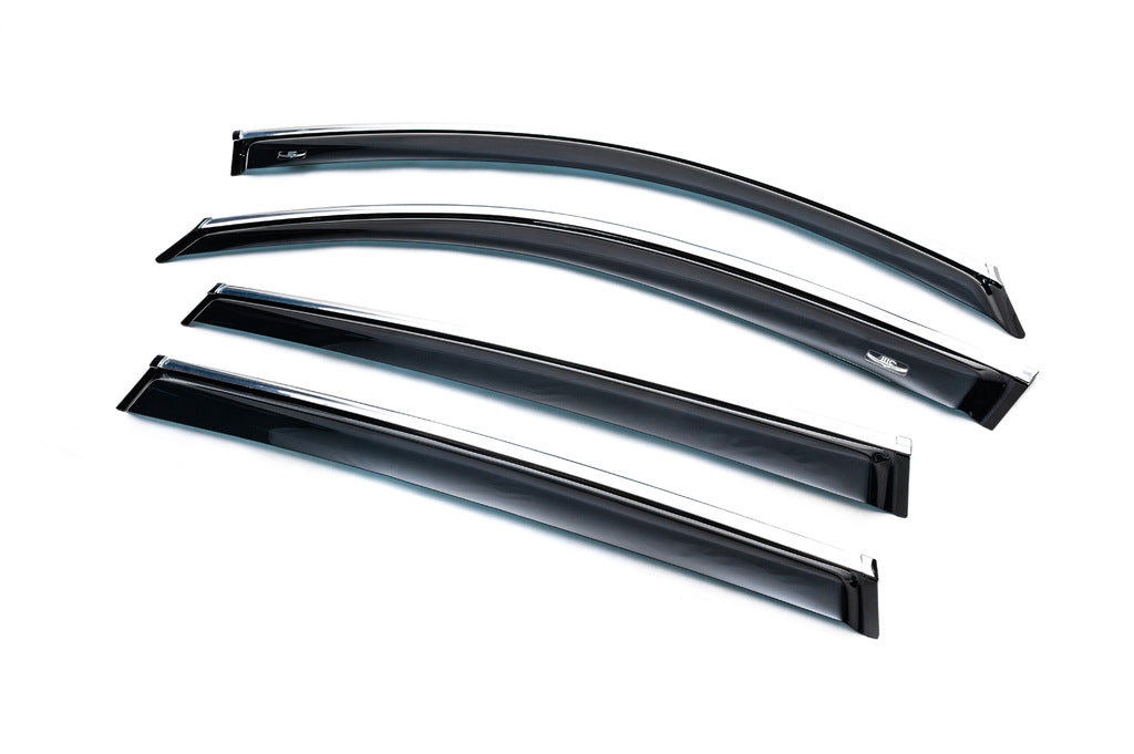 Window deflectors with chrome trim (4 pcs, HIC) for Volkswagen Tiguan 2007-2016 - image 3
