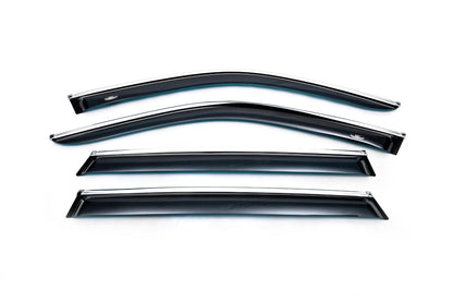 Window deflectors with chrome trim (4 pcs, HIC) for BMW X5 E70 2007-2013 - image 1