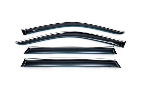 Window deflectors with chrome trim (4 pcs, HIC) for BMW X5 E70 2007-2013 - image 1