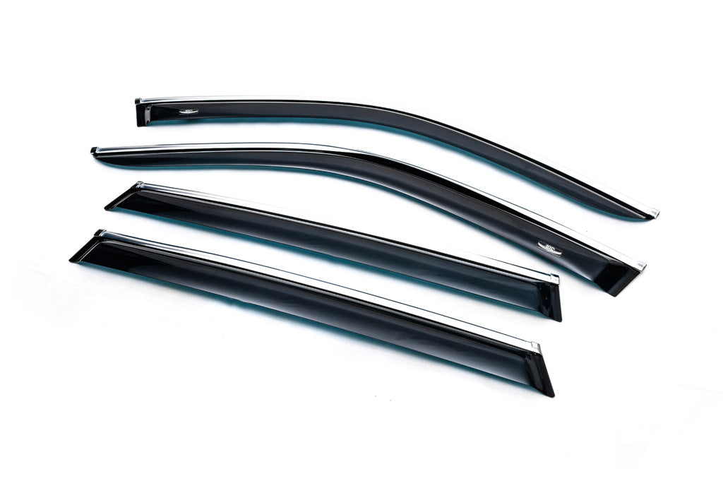Window deflectors with chrome trim (4 pcs, HIC) for BMW X5 E70 2007-2013 - image 2