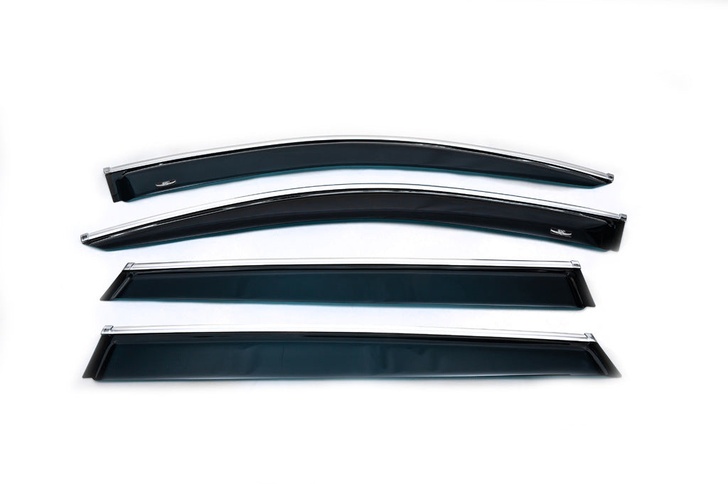 Window deflectors with chrome trim (4 pcs, HIC) for Audi Q7 2015- - image 4