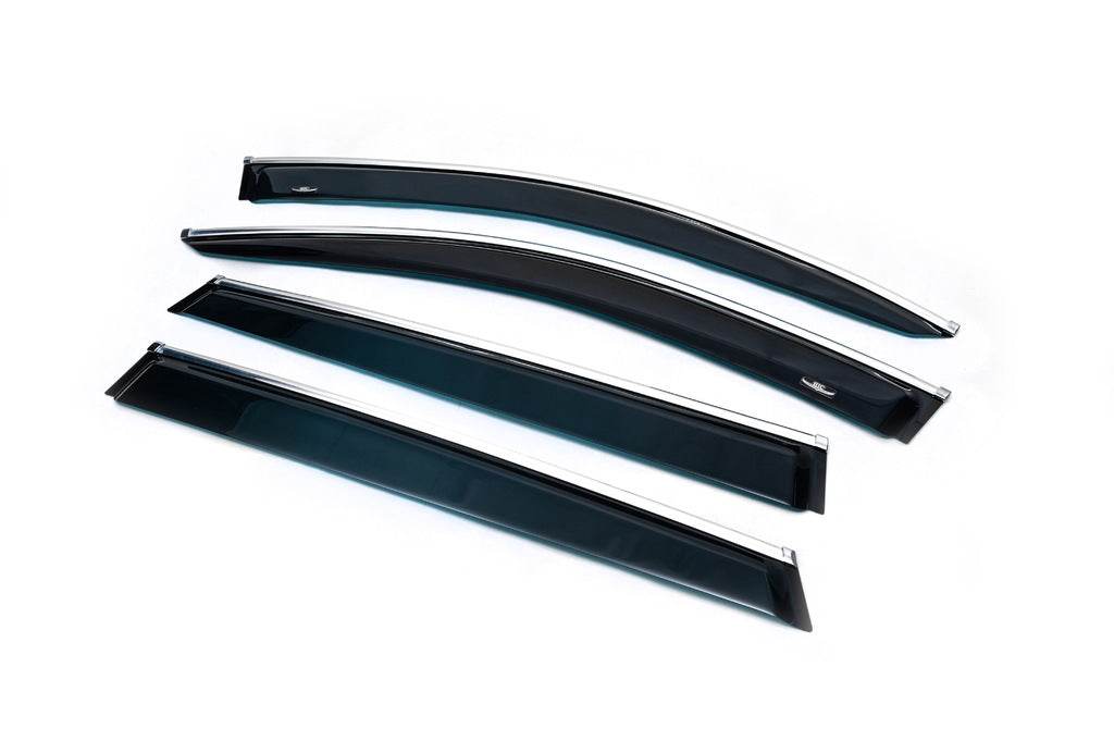 Window vents with chrome molding (4 pieces, HIC) for Audi Q7 2015- - Reelken Auto