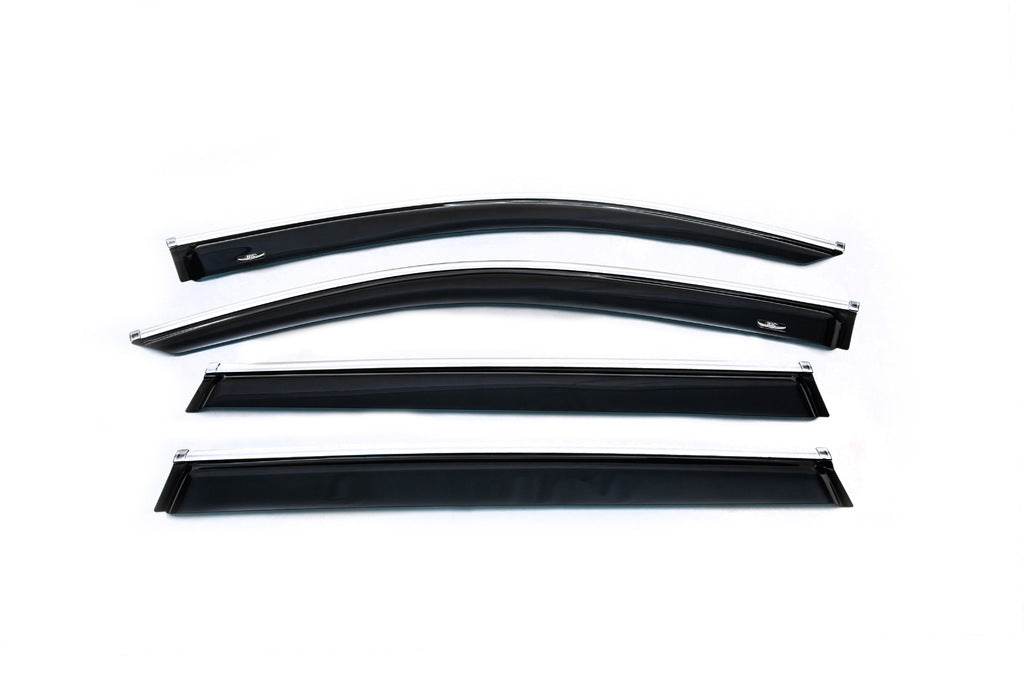Window vents with chrome molding (4 pieces, HIC) for Volkswagen Tiguan 2016-2023 - Reelken Auto