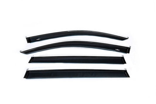 Window vents with chrome molding (4 pieces, HIC) for Volkswagen Tiguan 2016-2023 - Reelken Auto