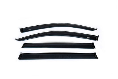 Window deflectors with chrome trim (4 pcs, HIC) for Volkswagen Tiguan 2016-2023 - image 1