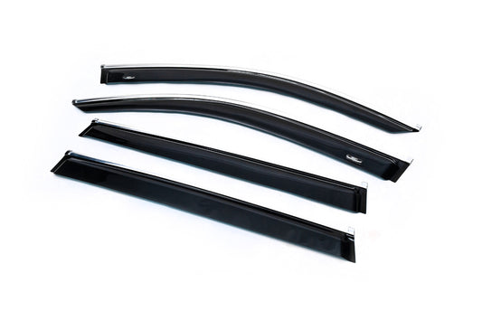 Window deflectors with chrome trim (4 pcs, HIC) for Volkswagen Tiguan 2016-2023 - image 2