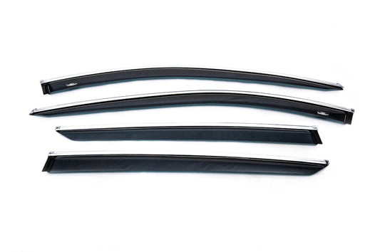 Window deflectors with chrome trim (4 pcs, HIC) for Kia Sportage 2015-2021 - image 1