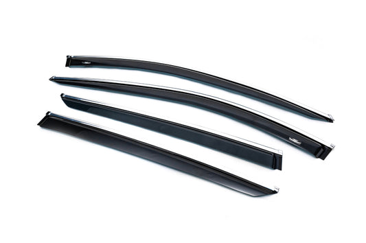 Window deflectors with chrome trim (4 pcs, HIC) for Kia Sportage 2015-2021 - image 2