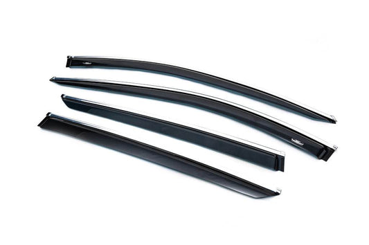 Window vents with chrome molding (4 pieces, HIC) for Kia Sportage 2015-2021 - Reelken Auto