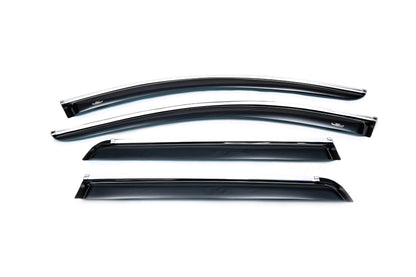 Window deflectors with chrome trim (4 pcs, HIC) for Volvo XC90 2002-2014 - image 3