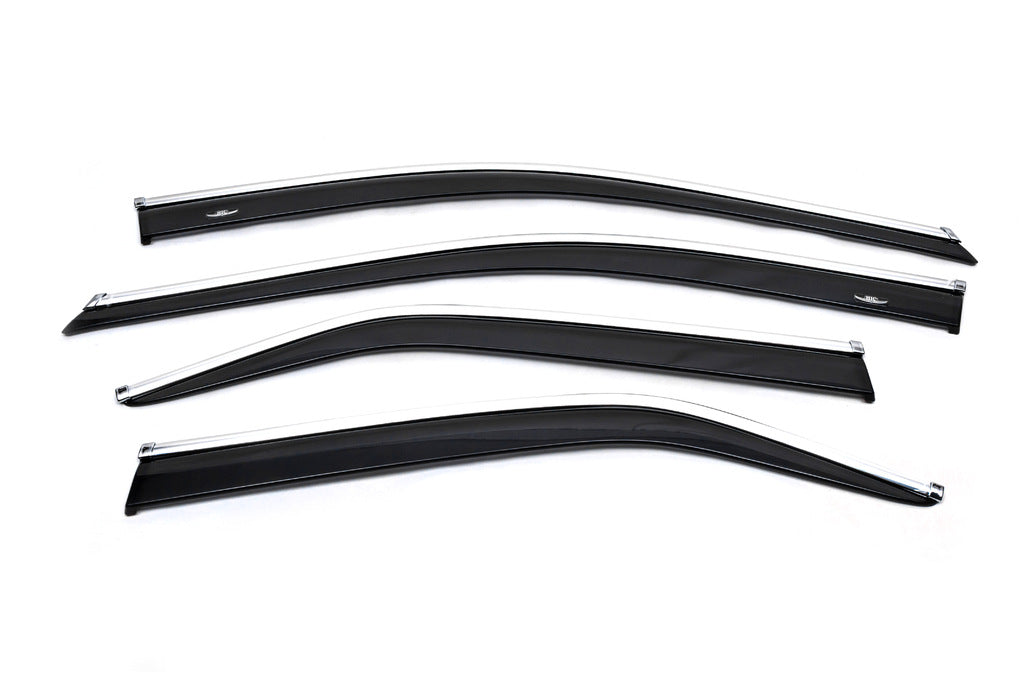 Window deflectors with chrome trim (2011-2018 EU / 2011-2014 USA, 4 pcs, HIC) for Toyota Camry 2011-2018 - image 2