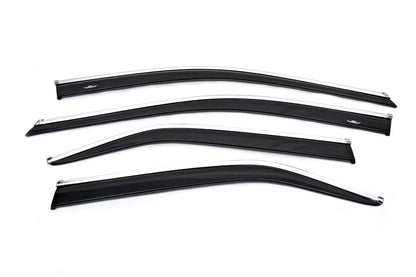 Window deflectors with chrome trim (2011-2018 EU / 2011-2014 USA, 4 pcs, HIC) for Toyota Camry 2011-2018 - image 2