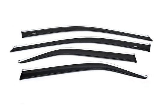 Window deflectors with chrome trim (2011-2018 EU / 2011-2014 USA, 4 pcs, HIC) for Toyota Camry 2011-2018 - image 2