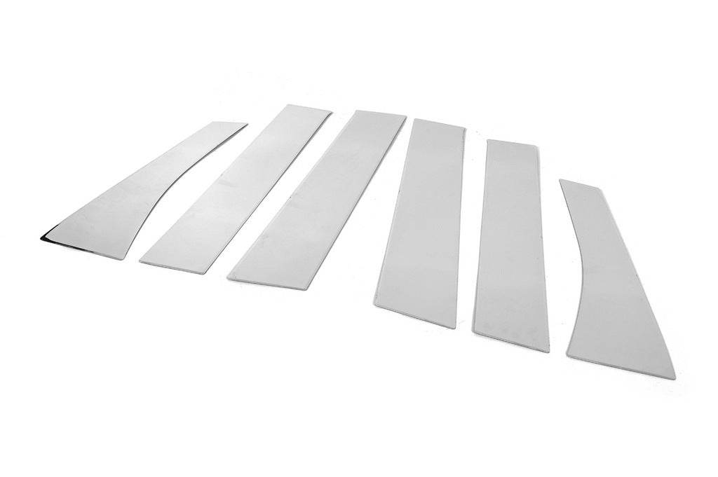 Overlays on the door posts (6 pcs., stainless steel) for Mitsubishi ASX 2010-2023 - Reelken Auto