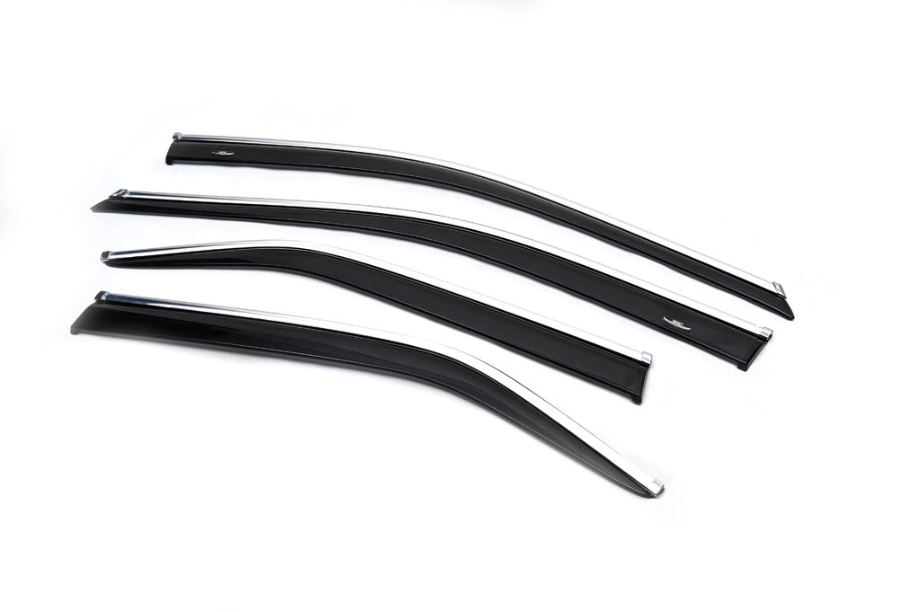 Window deflectors with chrome trim (2011-2018 EU / 2011-2014 USA, 4 pcs, HIC) for Toyota Camry 2011-2018 - image 3