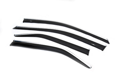 Window deflectors with chrome trim (2011-2018 EU / 2011-2014 USA, 4 pcs, HIC) for Toyota Camry 2011-2018 - image 3