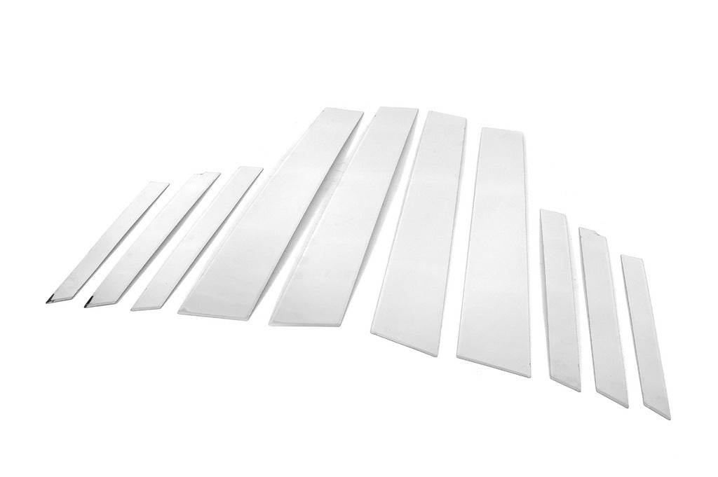 Door pillar molding (6 pieces, stainless.) for Ford Fiesta 2008-2017 - Reelken Auto