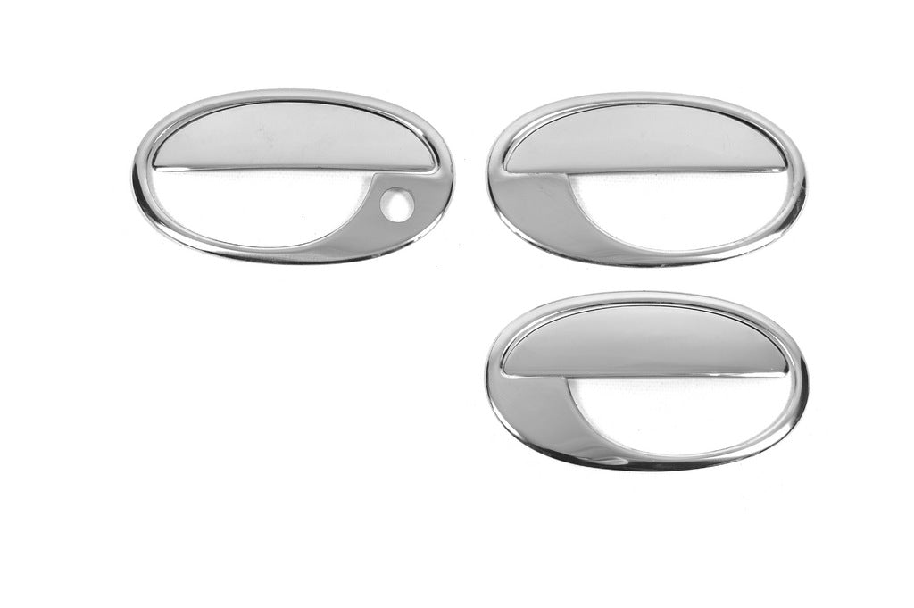 Chrome Door Handle Covers with Trim (3-door, Stainless Steel) for Opel Combo 2002-2012 - image 2