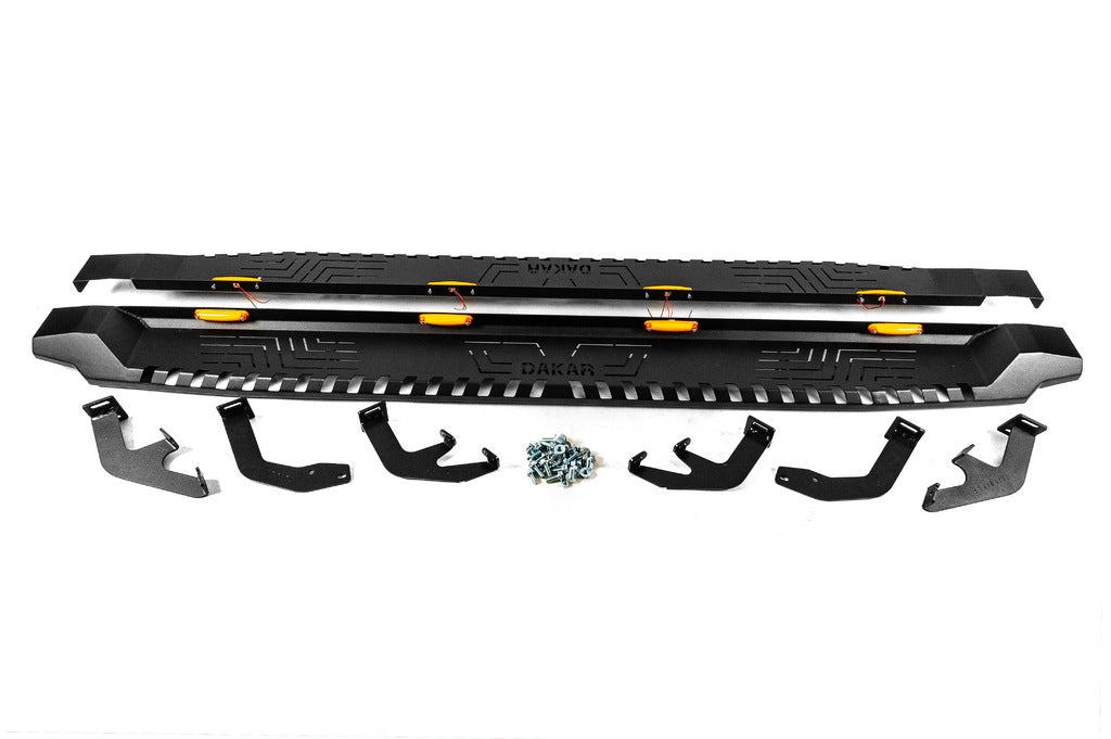 Side Steps Dakar V1 with LED (2 pcs, metal) for Toyota Hilux 2015- - image 3