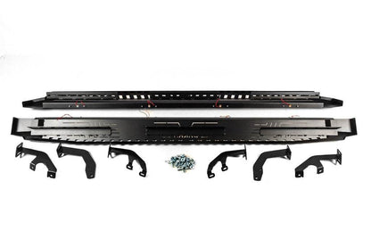 Side sills Dakar V1 with LED (2 pcs, metal) for Toyota Hilux 2015↗ - Reelken Auto