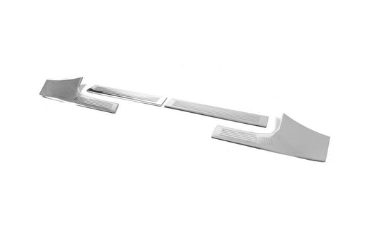Linings on the inner thresholds of Carmos (4 pcs., stainless steel) for Peugeot 408 2022↗ year - Reelken Auto