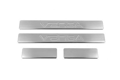 Door Sill Protectors OmsaLine (4 pcs, stainless steel) for Kia Venga 2010-2019 - image 1