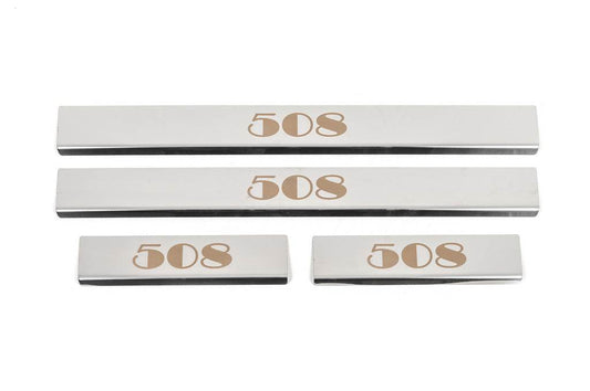 Carmos sill plates (4 pcs., stainless steel) for Peugeot 508 2010-2018 - Reelken Auto