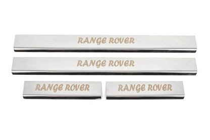 Threshold pads (Carmos, 4 pcs., stainless steel) for Range Rover III L322 2002-2012 - Reelken Auto