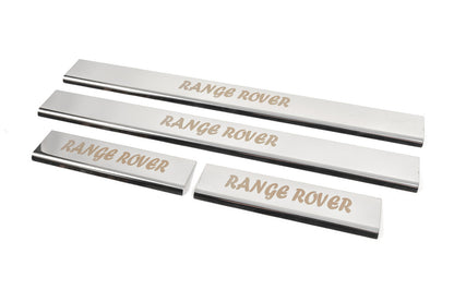 Threshold pads (Carmos, 4 pcs., stainless steel) for Range Rover III L322 2002-2012 - Reelken Auto