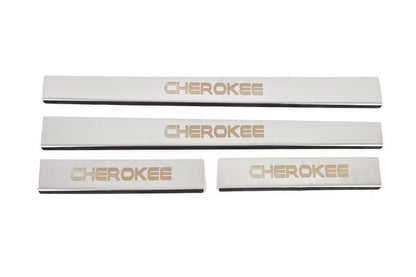 Door Sill Protectors Carmos V-2 (4 pcs, Stainless Steel) for Jeep Grand Cherokee WK 2004-2010 - image 1