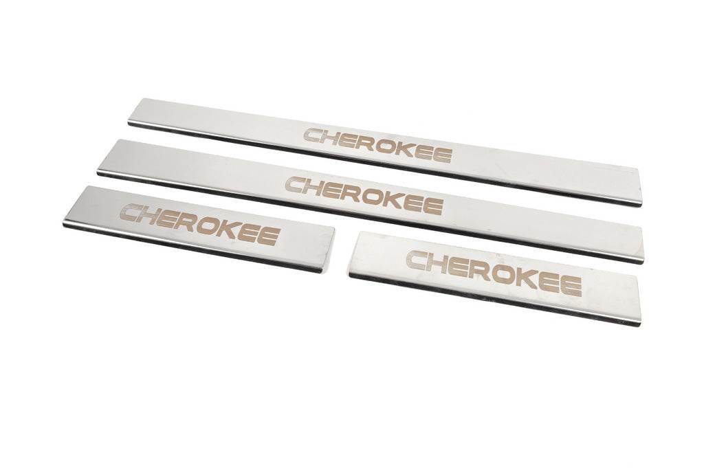 Carmos V-2 sill plates (4 pcs., stainless steel) for Jeep Grand Cherokee WK 2004-2010 - Reelken Auto